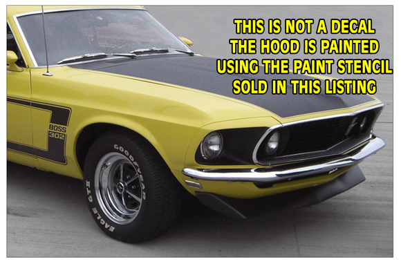 1969 Mustang Boss 302 Hood and Cowl Paint Stencil