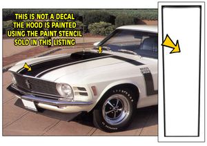 1970 Boss 302 Mustang Center Hood Paint Stencil