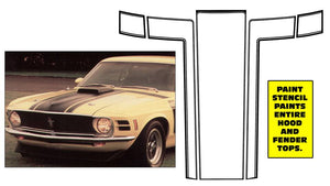 1970 Boss 302 Mustang Entire Hood Paint Stencil Kit