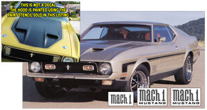 1971-72 Mustang Mach 1 Complete Stripe and Decal Kit - Optional Hood Stencil - Choose