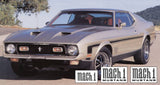 1971-72 Mustang Mach 1 Complete Stripe and Decal Kit - Optional Hood Stencil - Choose - Graphic Express Automotive Graphics