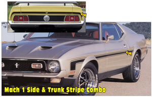 1971-72 Mustang Mach 1 Combo Side and Trunk Stripe Decal Kit