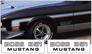 1971 Mustang Boss 351 Fender Decal Set