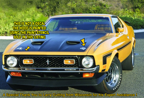 1971 Mustang Boss 351 Hood Paint Stencil