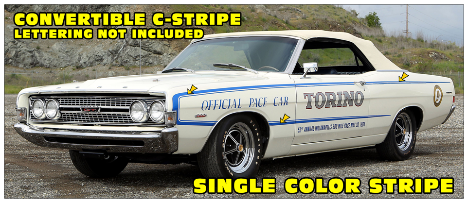 1968 Ford Torino C-Stripe Decal Kit - Convertible | Graphic