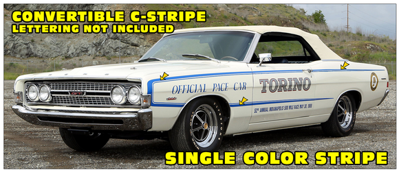 1968 Ford Torino C-Stripe Decal Kit - Convertible