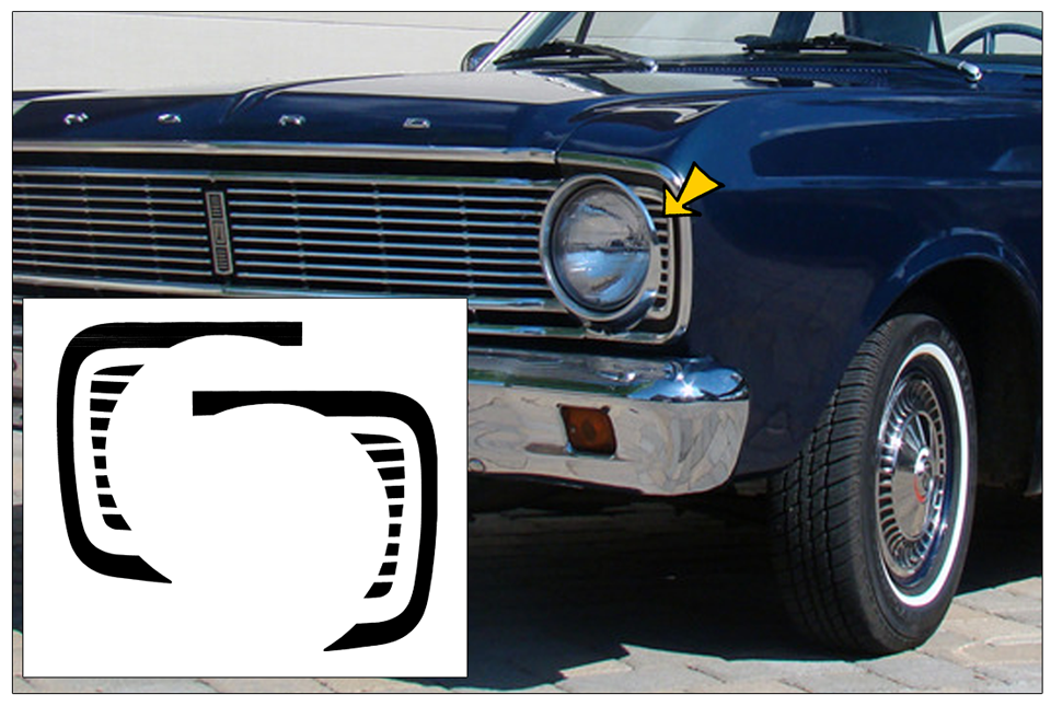 1966 Ford Falcon / Ranchero Headlight Bezel Decal Insert Kit | Graphic ...