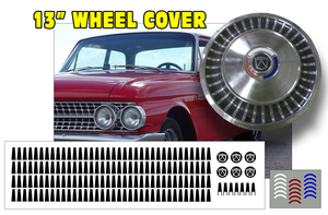1961-64 Ford Fairlane 13"  Wheel Cover - Hub Cap Decal Kit
