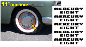 1949 Mercury Eight Hub Cap Letter Insert Decal