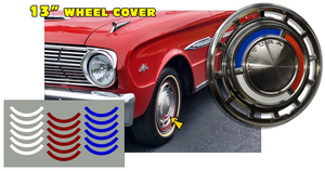 1962-63 Ford Falcon Futura 13" Wheel Cover Hub Cap Decal Inserts
