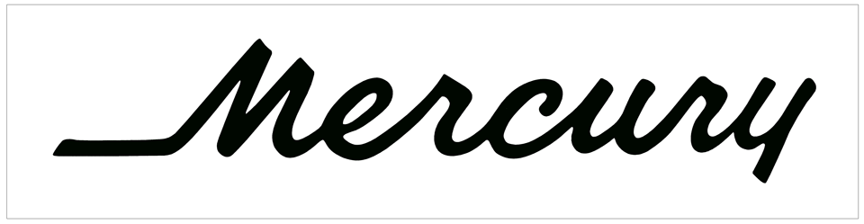 Mercury Script Name Decal - Size 1.75