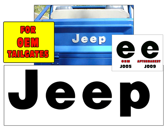 1975-86 Jeep CJ Tailgate Decal Letter Set - OEM
