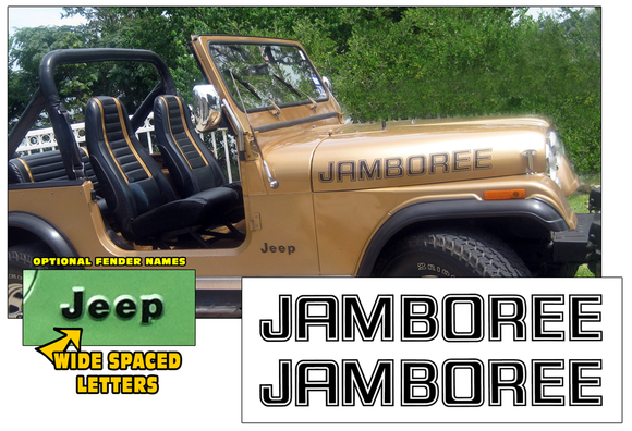 1982 Jeep CJ-7 Hood Decal Lettering Kit - JAMBOREE Name