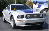 2005-09 Mustang Dual Wide Hood Racing Stripes Decal with Pinstripe - Graphic Express Automotive Graphics