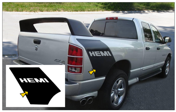 2005 Dodge Ram 1500 HEMI Truck Side Bed Decal Set - Graphic Express Automotive Graphics