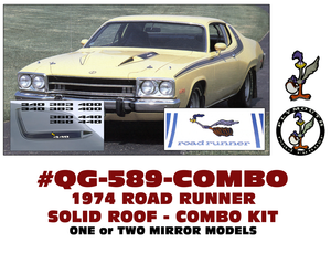 1974 Plymouth Road Runner Complete Stripe Decal Kit - 1 Mirror or Two Mirrors - COMBO KIT