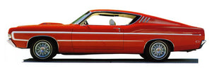 1969 Ford Fairlane or Torino Fastback Side C-Stripe Decal Kit