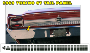 1969 Ford Torino GT Tail Molding Decal Inserts