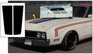 1969 Mercury Cyclone Hood Stripe Decal Kit - W-Nose Hood Scoop