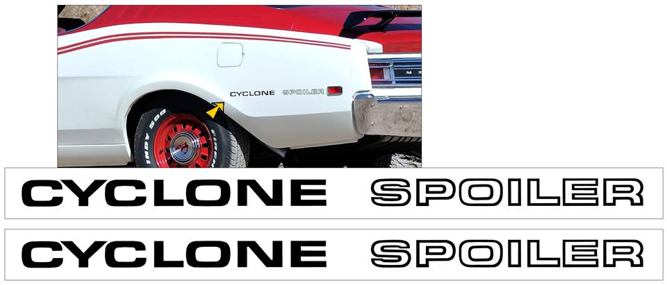 1969 Mercury Cyclone Spoiler Decal Set