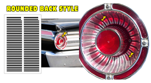 1963 Ford Fairlane 500 Tail Light Decal Kit - Rounded Back Style