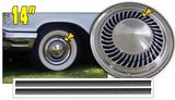 1959-63 Ford Galaxie Fairlane Thunderbird Skyline 14" Wheel Cover - Hub Cap Decals