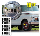 1961-66 Ford Truck F-250 - 10 1/4"  Stainless Steel Hub Cap FORD Letters Decal Kit