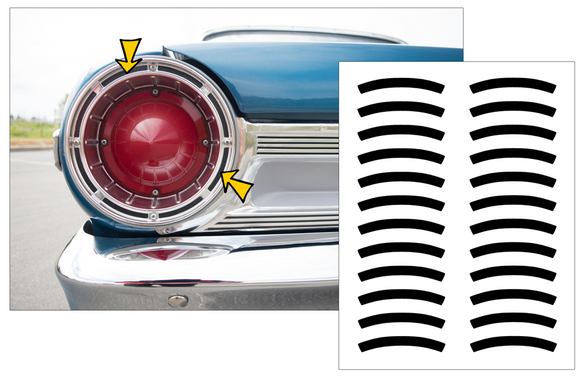 1964 Ford Fairlane Tail Light Insert Decal Kit