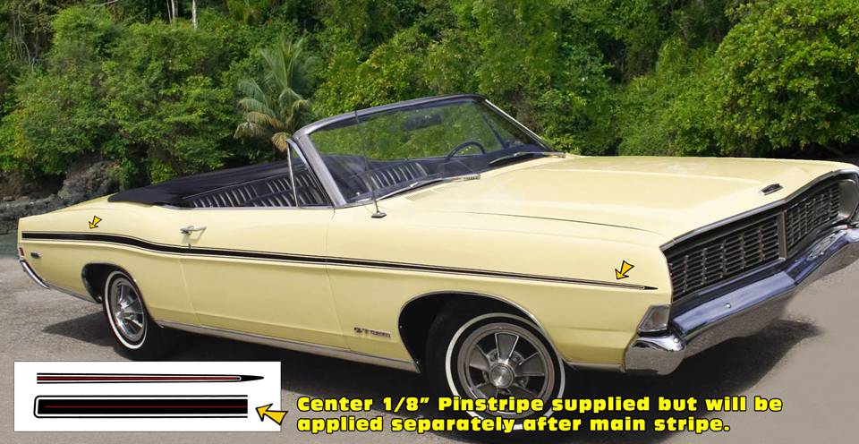 1968 Ford Galaxie 500 XL Upper Body Stripe Graphic Express
