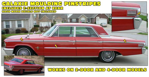 Body-Frame Mount Pad Kit With Bumpers – Fits 1963-64 Galaxie Sedan / Hardtop / Fastback