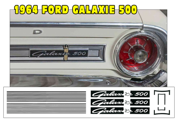 1964 Ford Galaxie 500 Tail Panel Decal Inserts 1964 Ford Galaxie 500 Tail Panel Decal Inserts