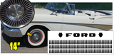 1958 Ford - Thunderbird / Fairlane 14" Wheel Cover - Hub Cap Decal Set