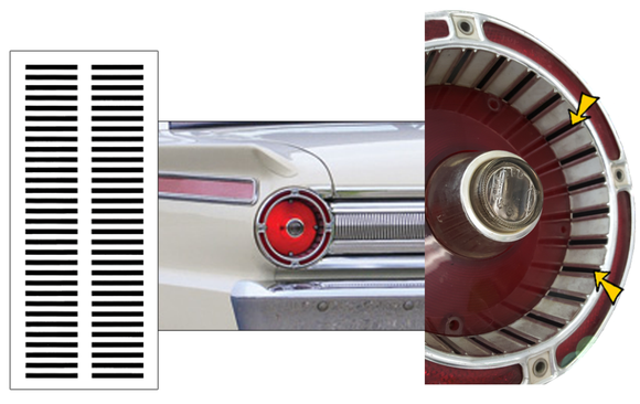 1963 Ford Fairlane 500 Tail Light Decal Kit - Flat Back Style