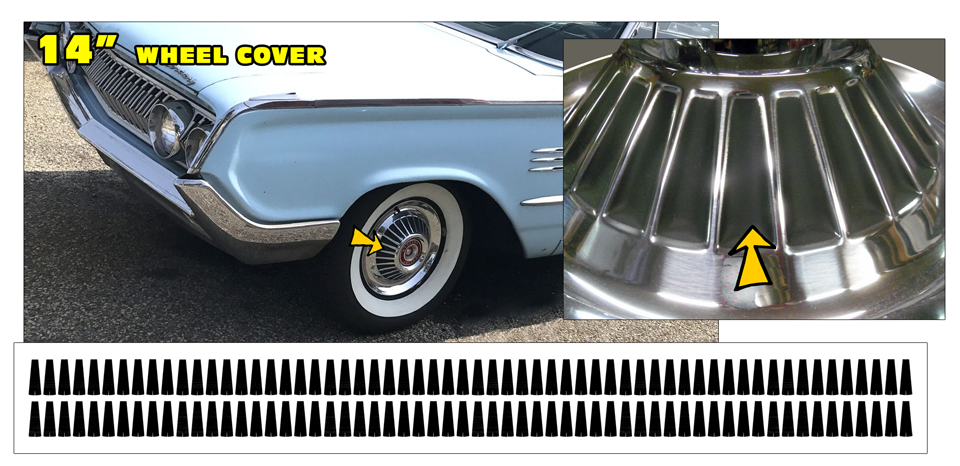 1964 Mercury Wheel Cover Hub Cap Insert Decal