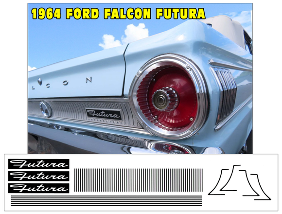 1964 Ford Falcon Futura Tail Panel Decal Inserts