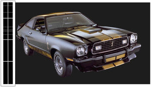 1975-77 Cobra II Dual Over The Car Stripe Decal - Standard
