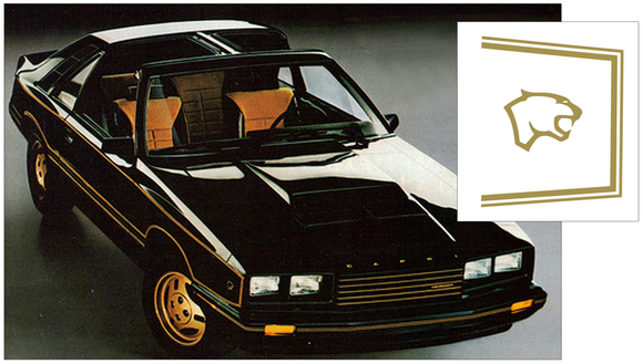 1981 Mercury Capri Black Magic Stripe Decal Kit with Cat Head