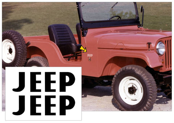 1955-71 Jeep CJ-5 and CJ-6 Fender Letter Decal Set