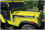 1974 Jeep Renegade Hood Side Cowl and Fender Stripe Decal Kit