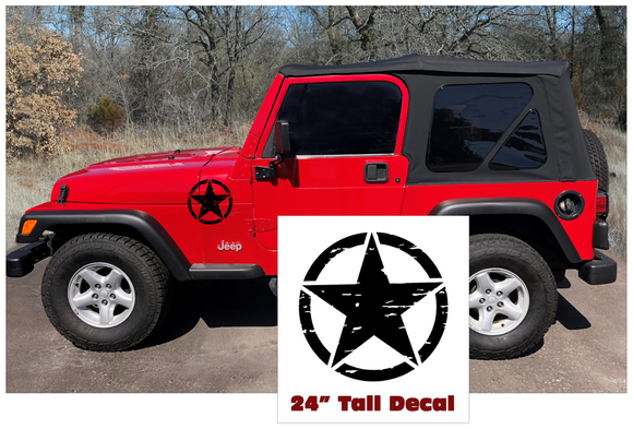 Jeep Distressed Military Star Decal - 24