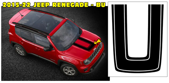 2015-22 Jeep Renegade Hood U-Stripe Decal