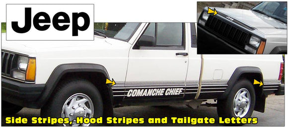 1987-88 Jeep Comanche Chief  MJ Truck - Stripes and Jeep Decal Letters