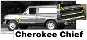 1975-78 Jeep - Cherokee Chief SJ - Door Decals and Tailgate Stripe Decal Kit