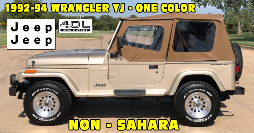 1992-94 Jeep Wrangler YJ Side Stripe Decal Kit - 1 Color kit with
