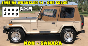 1992-94 Jeep Wrangler YJ Side Stripe Decal Kit - 1 Color kit with 4.0L High Output and door name decals