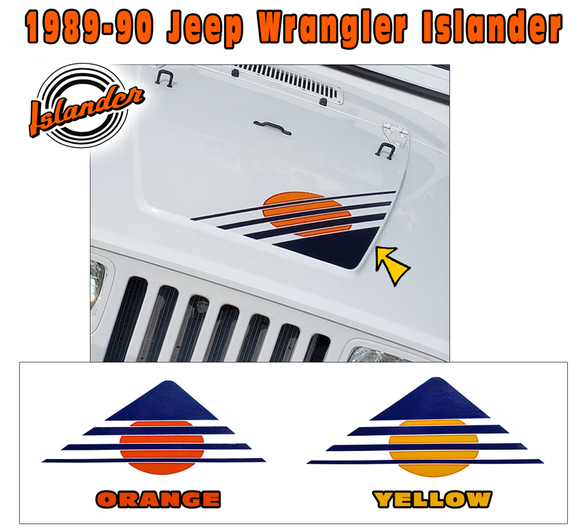 1989-90 Jeep Wrangler Islander YJ Hood Sun Decal