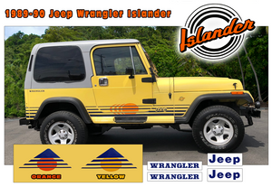 1989-90 Jeep Wrangler Islander YJ Hood and Side Decal Kit - TWO Color
