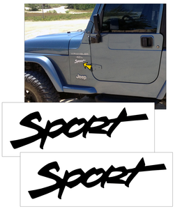 1999-02 Jeep Wrangler TJ - SPORT Name Decal Set