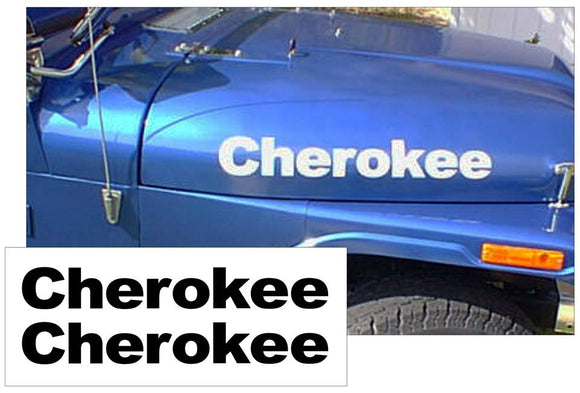 Jeep Hood Decal Lettering Kit - CHEROKEE Name