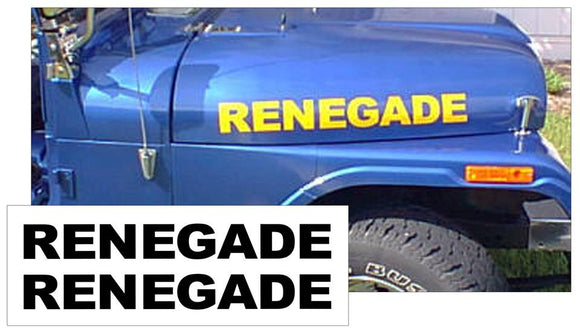 Jeep Hood Decal Lettering Kit - RENEGADE Name